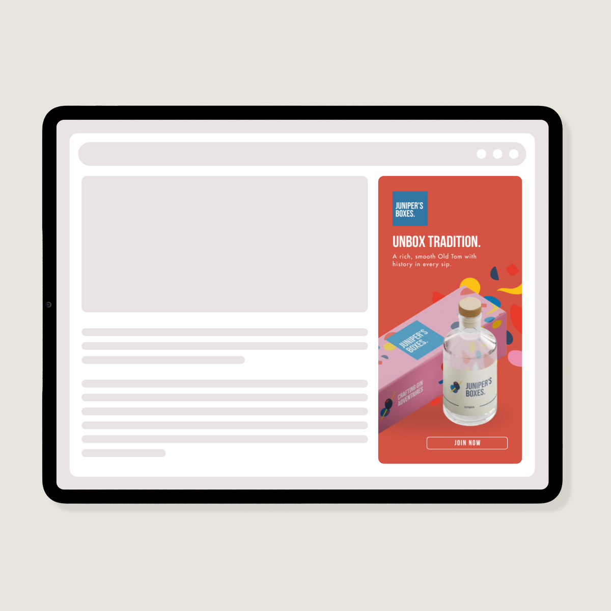 Banner Ad example – Junipers, ZOODESIGN